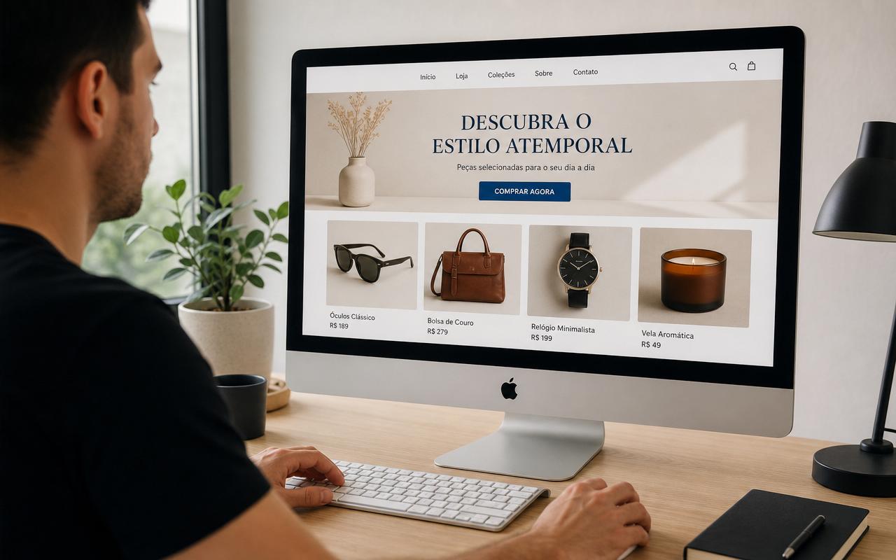 Apresentação visual do serviço Sites profissionais